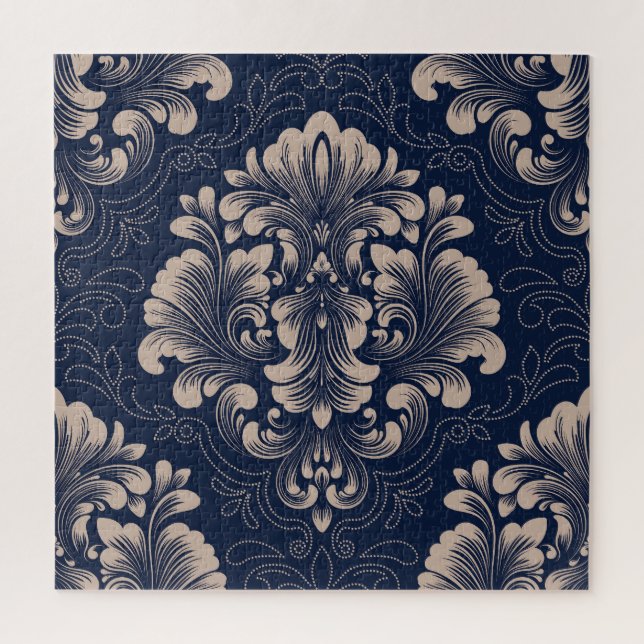 Classic Damask Nahtlose Viktorianische Textur Puzzle (Vertikal)
