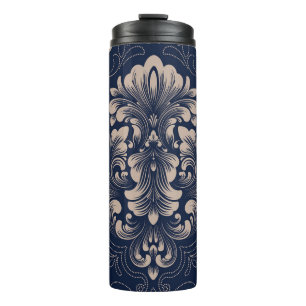 Classic Damask Nahtlose Viktorianische Textur Thermosbecher