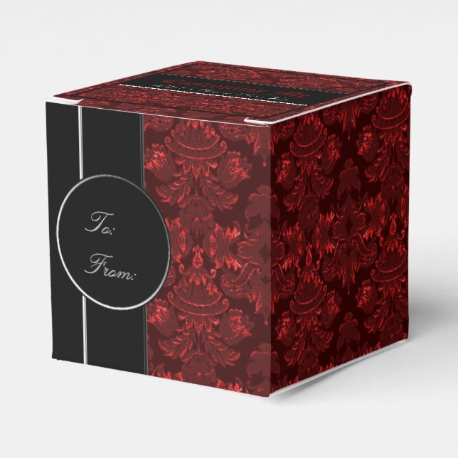 Classic Damask Red Geschenkschachtel (Vorderseite)