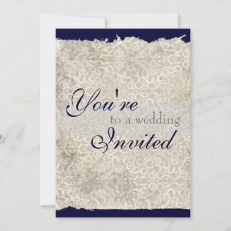 Classic Damask Wedding Einladungen, Navy Blue Einladung
