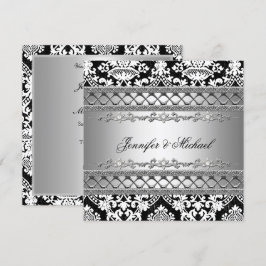 Classic Damask Wedding Party Einladung