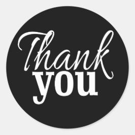 Classic Danke, dass Sie Aufkleber | Schwarz-Weiß-S