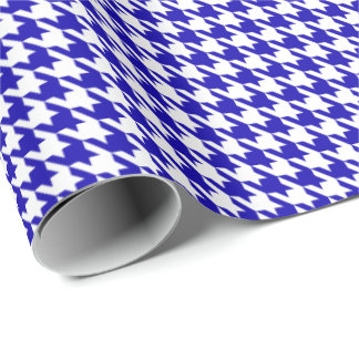 Classic Dark Blue and White Houndstooth Pattern Geschenkpapier