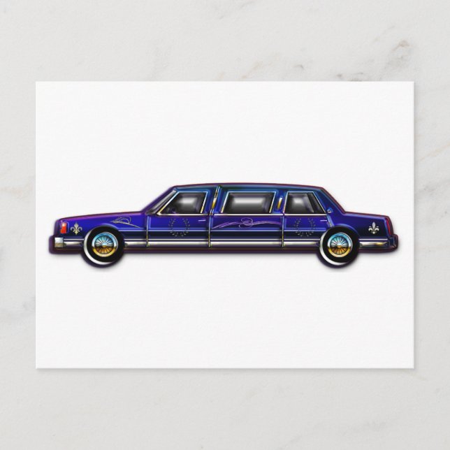 Classic Dark Blue Limo Postkarte (Vorderseite)