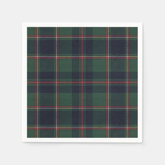 Classic Dark Blue Red Green Plaid Pattern Serviette (Vorderseite)