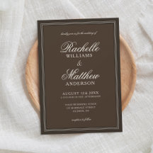 Classic Dark Brown Old Money Wedding