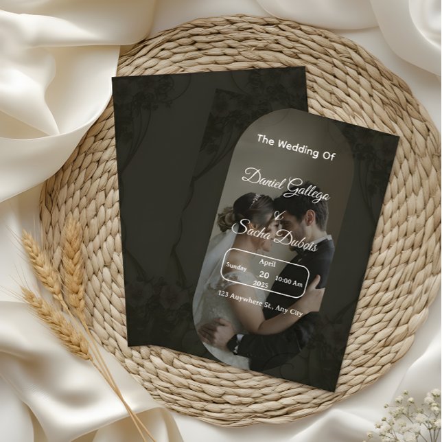 Classic Dark Elegant Wedding Invitation Einladung (Von Creator hochgeladen)