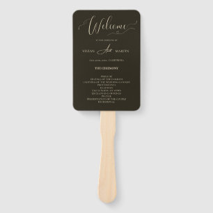Classic Dark Green Chic Wedding Program Fächer