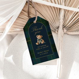 Classic Dark Green Plaid Thank You Favor Tags Geschenkanhänger