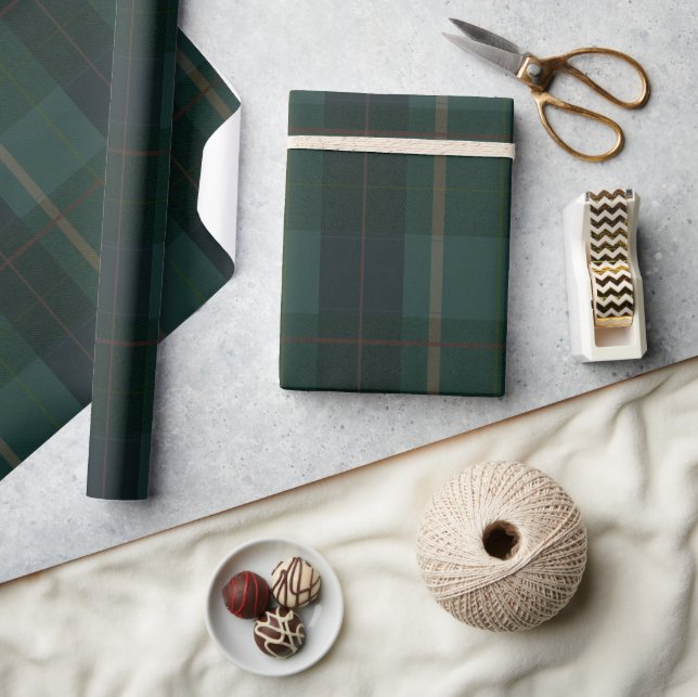 Classic Dark Green Tartan Plaid  Geschenkpapier (Kunsthandwerk)