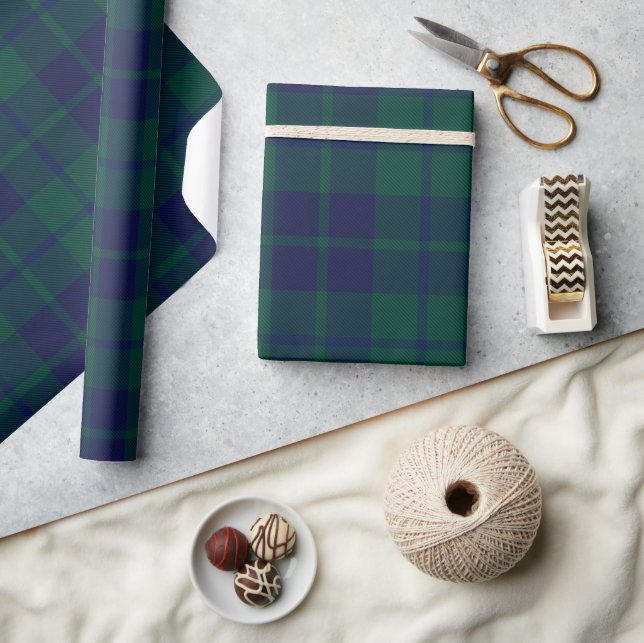 Classic Dark Green Tartan Plaid Pattern Geschenkpapier (Kunsthandwerk)