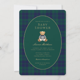 Classic Dark Plaid Lauren Inspired Baby Shower  Einladung