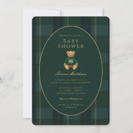 Classic Dark Plaid Lauren Inspired Baby Shower Einladung