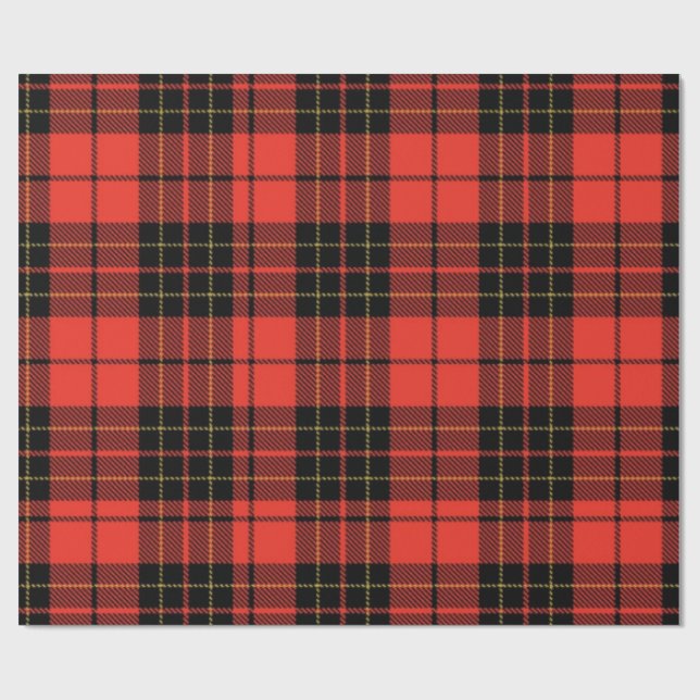 Classic Dark Red Tartan Wrapping Paper Geschenkpapier (Flach)