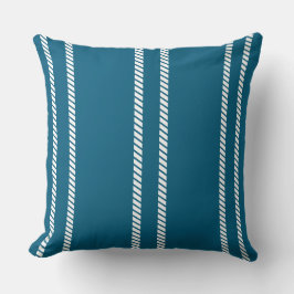 Classic Dark Teal with Stripes Throw Pillow Kissen