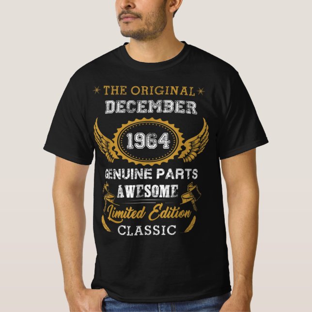 Classic December 1964 Shiirt Birthday Geschenke ,  T-Shirt (Vorderseite)