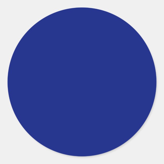 Classic Deep Blue Solid Color Runder Aufkleber (Vorderseite)