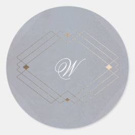 Classic Deko Gold Vintag Gray Calligraphy Wedding Runder Aufkleber