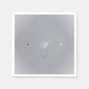 Classic Deko Gold Vintag Gray Calligraphy Wedding Serviette