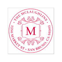 Classic Deko Monogram Round-Rücksendeadresse