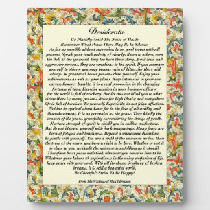 Classic Desiderata Florentine Fotoplatte