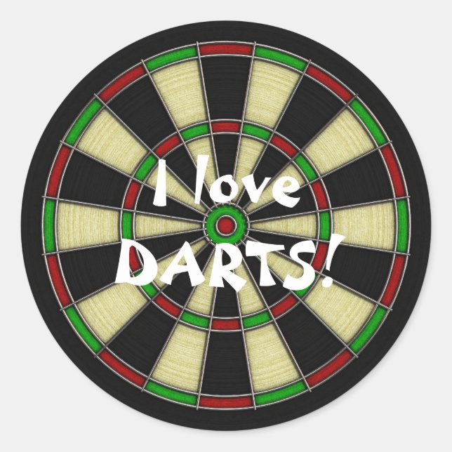 Classic Design, Darts, Dart Games Runder Aufkleber (Vorderseite)