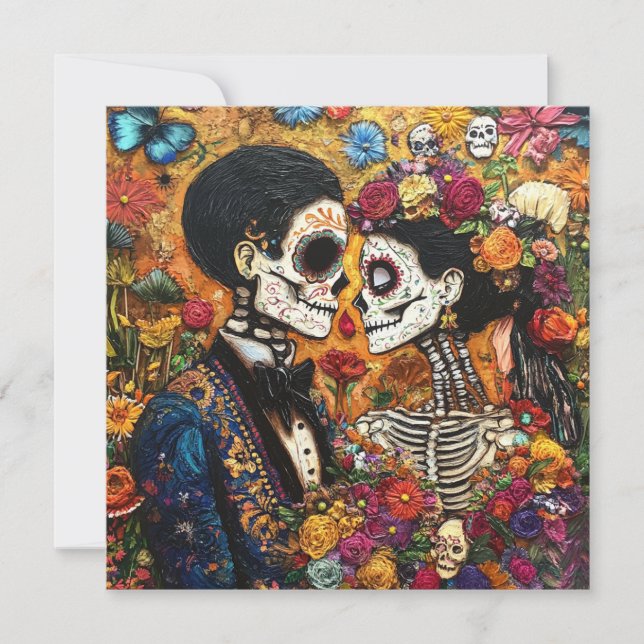 Classic Día de los Muertos Einladung (Vorderseite)