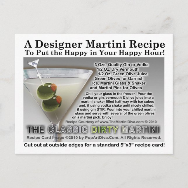 Classic Dirty Martini Rezept Postkarte (Vorderseite)