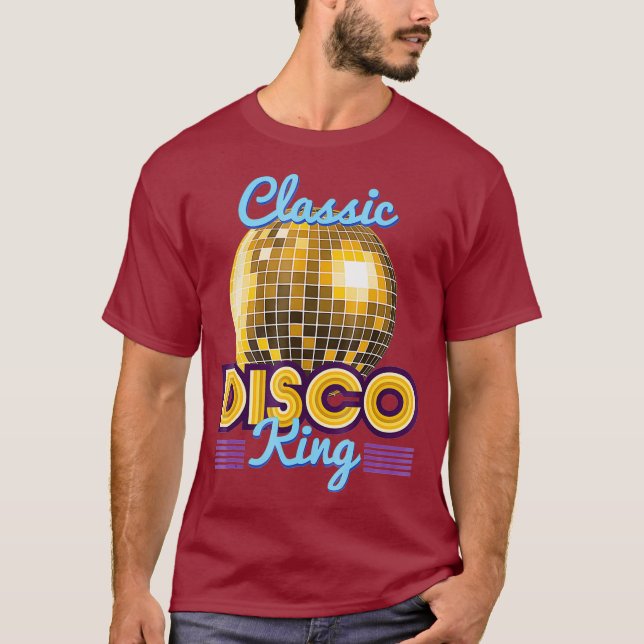 Classic Disco King Retro 70er Dance Party Kostüm T-Shirt (Vorderseite)