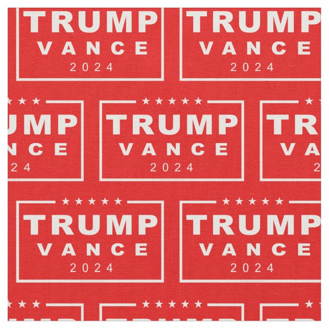Classic Donald Trump Vance 2024 Rectangle Logo Stoff (Nahaufnahme)