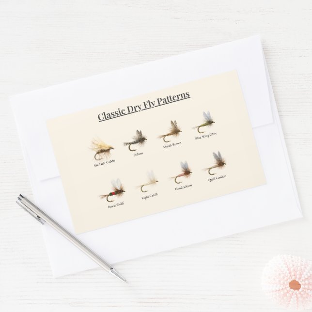 Classic Dry Fly Patterns Sticker – 8 Patterns (Umschlag)