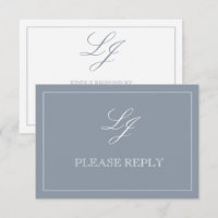 Classic Dusty Blue Calligraphy Monogramm Keine Mah