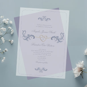 Classic Dusty Blue Wedding Acryleinladungen