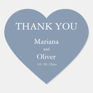 Classic Dusty Blue Wedding Herz-Aufkleber
