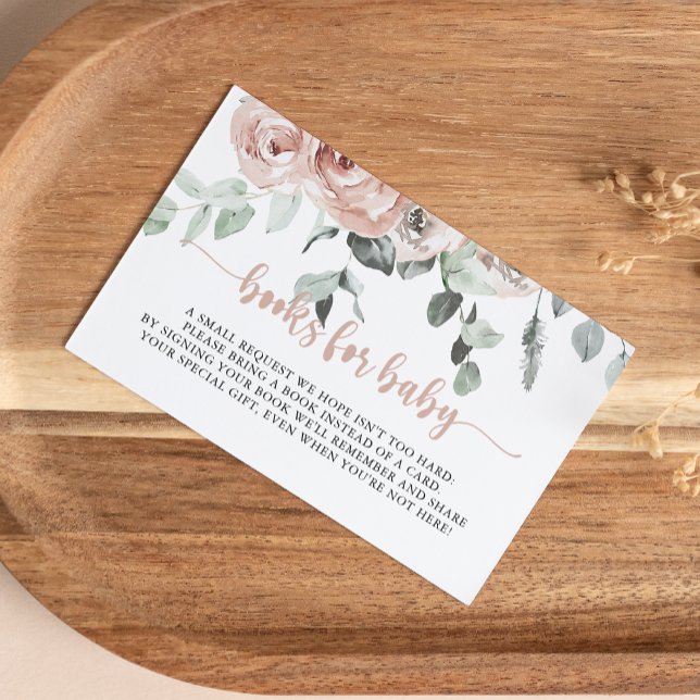 Classic Dusty Pink Rose Baby Shower Buy Request Begleitkarte (Von Creator hochgeladen)