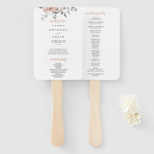 Classic Dusty Pink Rose Floral Wedding Fächer