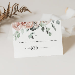 Classic Dusty Pink Rose Floral Wedding Platzkarte