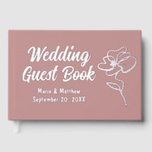 Classic Dusty Rose Blumenstrauß Foil Gästebuch