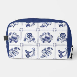 Classic Dutch Blue Delft Tile Floral & Bird Design Waschbeutel
