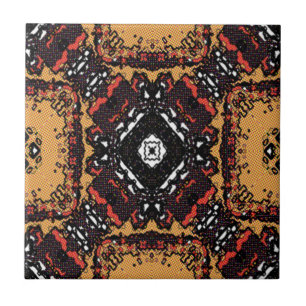 Classic Earth Tone Golden Browns Old World Pattern Fliese