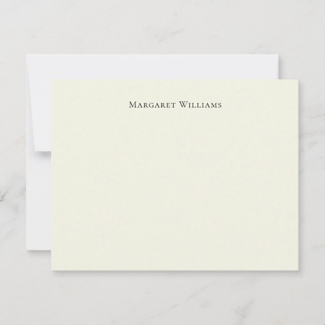 Classic Ecru Ivory White Cream Paper Personalisier Mitteilungskarte (Vorderseite)