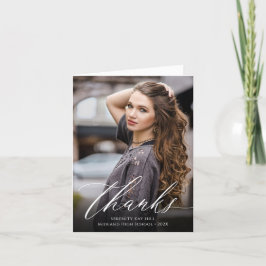 Classic Elegance Abschluss Foto Dankeskarte