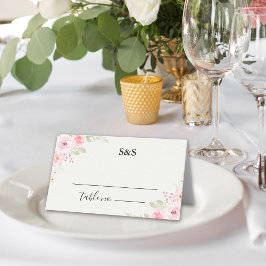Classic Elegance: Blush Rose Wedding Platzkarte