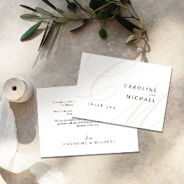Classic Elegance Calligraphy Monogram Wedding Dankeskarte
