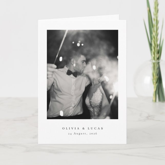 Classic Elegance Folded Wedding Dankeskarte (Vorderseite)