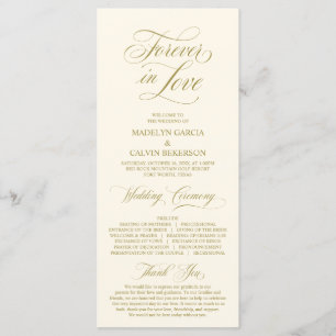 Classic Elegance Gold Script, Hochzeitsfeier Programm