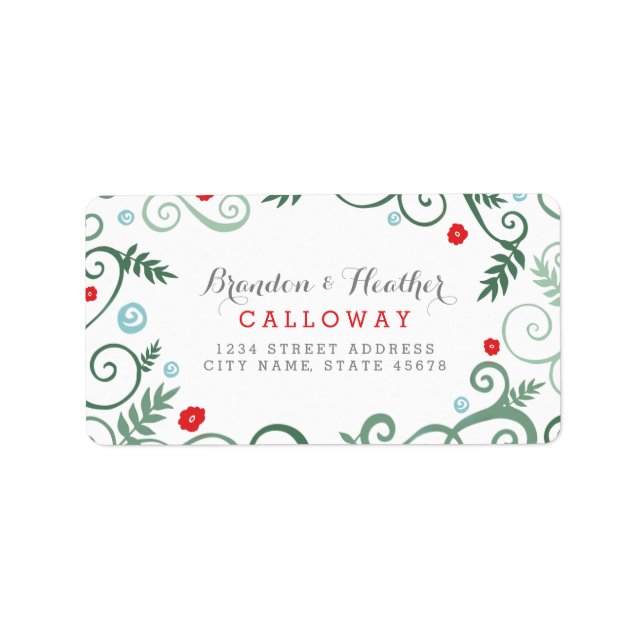 Classic Elegance Holiday Address Labels Adressaufkleber (Vorne)