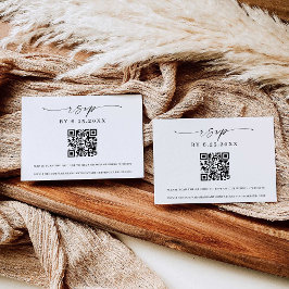 Classic Elegance Modern Wedding RSVP QR code Einladung