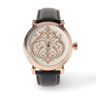 Classic Elegance Mosaic Rose Gold , Design Art, Armbanduhr