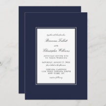 Classic Elegance Simple Navy Blue Wedding